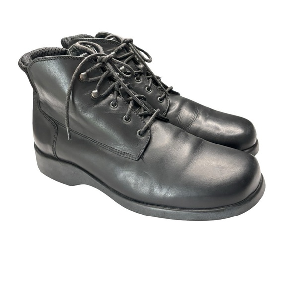 LL Bean Black Smooth Leather Lace-Up Combat Ankle Boots Sz 6.5 Made in Portugal - Picture 11 of 13